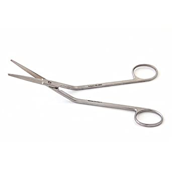 Gorney Nasal Cartilage Scissors, Angled, Serrated, 7" (17.8 Cm)